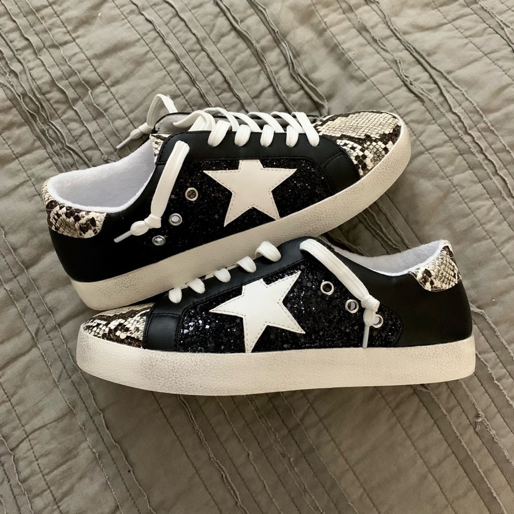 Kell Parker Snake Print & Sequin Sneaker